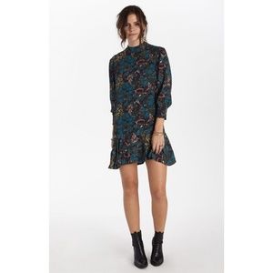Jojo Drop waist floral dress button up back